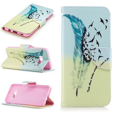 

Feathers&birds Design PU Leather Flip Cover Wallet Card Holder Case for SAMSUNG GALAXY S8 PlusS8 Edge