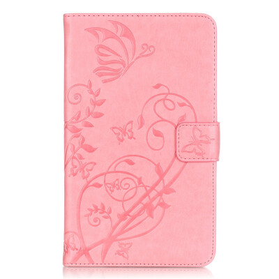 

Pink Flower Design PU Leather Flip Cover Wallet Card Holder Case for SAMSUNG T560