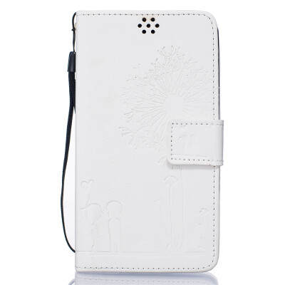 

White Lovers and Dandelion Style Embossing Classic Flip Cover with Stand Function and Credit Card Slot for LG G3