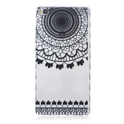 

Black wind chimes Pattern Soft Thin TPU Rubber Silicone Gel Case Cover for HUAWEI P8