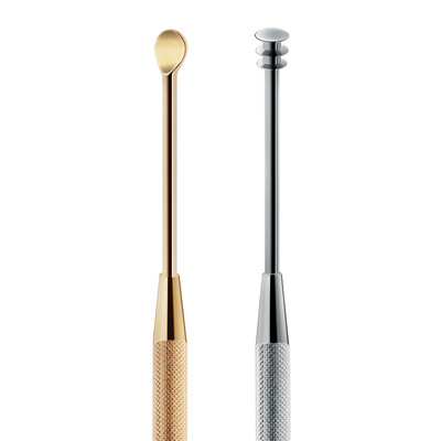 

Artillers MrGreen M-2157PLUS double-headed stainless steel digging ear spoon dig ear spoon ear pierced ear tools ear digging spoon silver gold