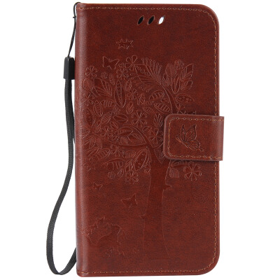 

Brown Tree Design PU Leather Flip Cover Wallet Card Holder Case for LENOVO A2020