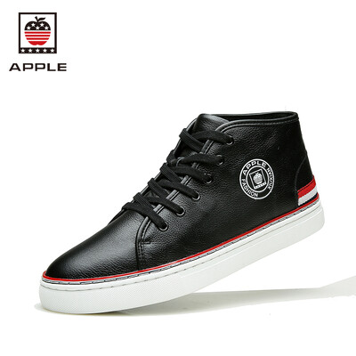 

Apple running shoes for men Genuine Leather black mens sneakers