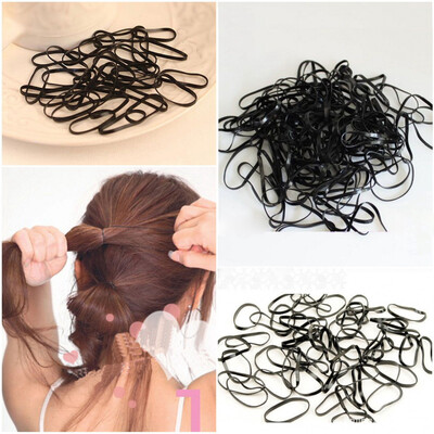 

300pcs Резина Hairband Канат Ponytail держатель диапазона волос Упругие Связи Косички