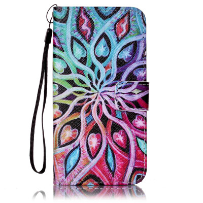 

Flower Design PU Leather Flip Cover Wallet Card Holder Case for LG K7