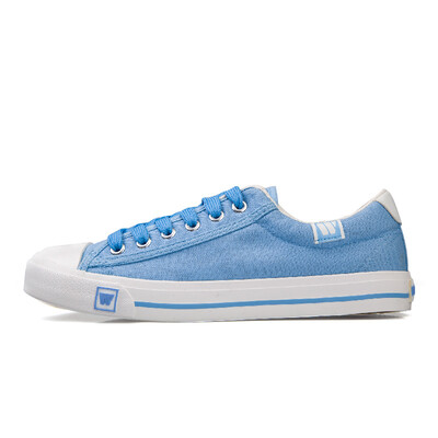 

Backrest warrior men&women spring&summer new canvas shoes men&women low to help couples small white shoes lace with casual shoes students flat floor shoes canvas WXY-709 light blue 41
