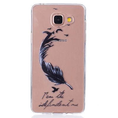 

Black feathers Pattern Soft Thin TPU Rubber Silicone Gel Case Cover for SAMSUNG GALAXY A5 2016A510