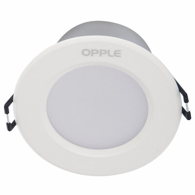 

Jingdong supermarket Op lighting LED downlight ceiling light aluminum paint white 5 only installed 3 watts of white light 6000K hole 7-8 cm