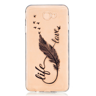 

8 Words feathers Dress girl Pattern Soft Thin TPU Rubber Silicone Gel Case Cover for SAMSUNG Galaxy J7 Prime