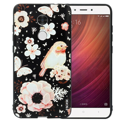 

ESCASE millet red rice NOTE4 phone shell wrestling soft shell illustrations relief cover love flowers&birds