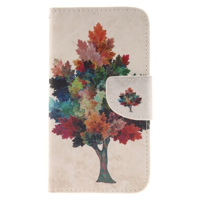 

Colorful tree Design PU Leather Flip Cover Wallet Card Holder Case for Nokia Lumia N640