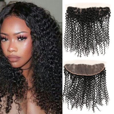 

7A Virgin Malaysian Kinky Curly Frontal 13"X4" Malaysian Curly Frontal Lace Closure 8-22" 1PC Ear To Ear Full Lace Frontal