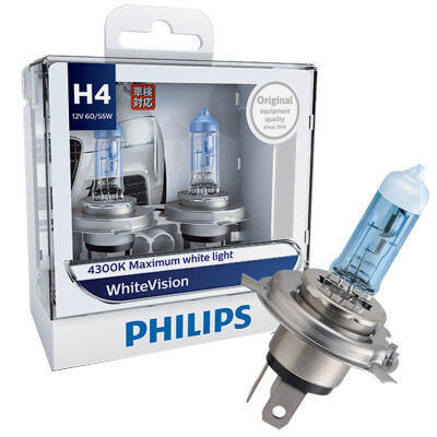 

Philips whitevision одна пара Car галогенные фары 4300 К H1 H4 H7 H11 H3 HB3 HB4 12 В 55 Вт whitelight скрасить 60% Фары для автом