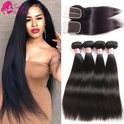 

7a Brazilian Straight Hair With Closure Peerless Virgin Hair With Closure Straight Brazillian Hair With Closure 3 4 Bundles