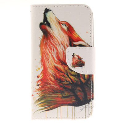 

Brown wolf Design PU Leather Flip Cover Wallet Card Holder Case for Nokia Lumia N640