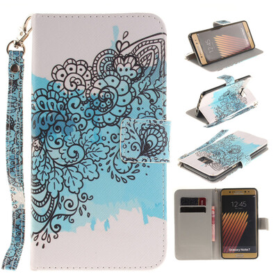 

Butterfly flowers Design PU Leather Flip Cover Wallet Card Holder Case for SAMSUNG GALAXY NOTE 7