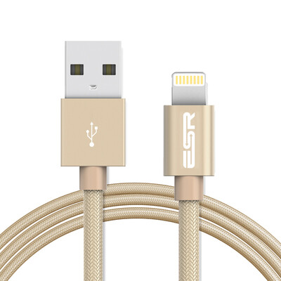 

ESR Apple MFI certified data cable Lightning charging cable for iPhone7 7 Plus 6s 6 SE iPad Air Pro woven section - rose gold