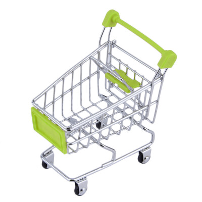 

Storage Mini Shopping Cart Trolley Desktop Decor Ornament Toys Storager