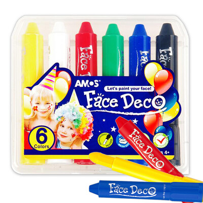 

AMOS Rotary Washable Body Colored Face Crayons Children Makeup Brushes Korean Import