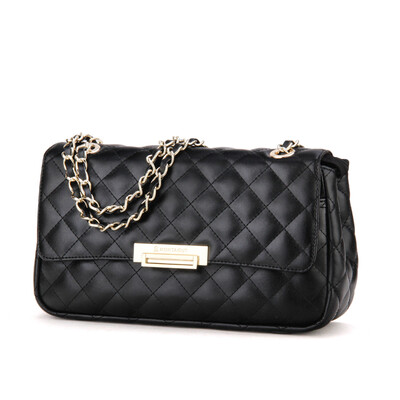 

Montessori MONTAGUT Ms small fragrance chain Lingge leather shoulder Messenger bag R5212024321 black
