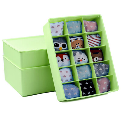 

Jingdong supermarket] space studio plastic cover with underwear storage box clothing storage box 3 sets of green KF-115