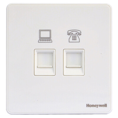 

Honeywell Honeywell switch socket panel two phone computer socket 86 cable network broadband cable machine telephone line socket elegant series white