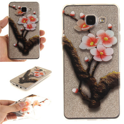 

Four plum blossoms Pattern Soft Thin TPU Rubber Silicone Gel Case Cover for SAMSUNG GALAXY A3 2016/A310