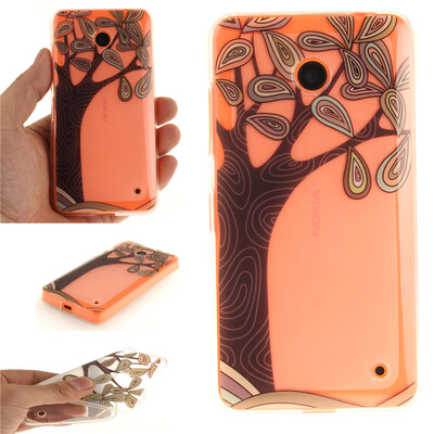 

Hand painted trees Pattern Soft Thin TPU Rubber Silicone Gel Case Cover for Nokia Lumia 630
