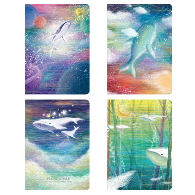 

Deli North Ming fish full set of 4 36K hardcover pocket hard copy diary notebook Y36112-01 single 112 pages with bookmarks