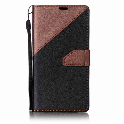 

Black + brown Design PU Leather Wallet Case Classic Flip Cover with Stand Function and Credit Card Slot for LG K7