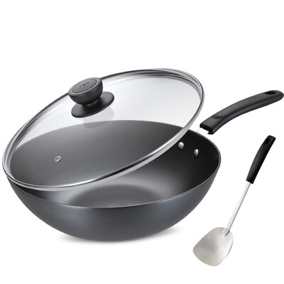 

Ai Shida 30CM rust can not be cast iron wok CF30B1WG uncoated induction cooker general cooking pot pot frying pan