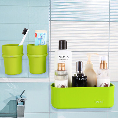 

Jingdong supermarket] billion high (EKOA) wall-mounted shelves shelves creative mouthwash cups couple brush cup 3 sets of water lake