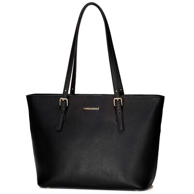 

Марианна крупного рогатого скота Простые женские плечи Handy Tote Bag Элегантный черный