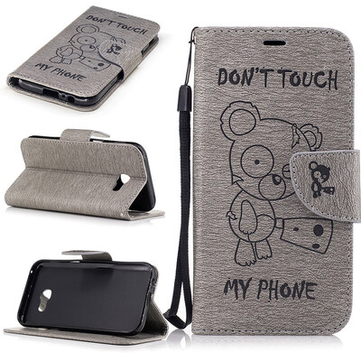 

Gray Bear Style Embossing Classic Flip Cover with Stand Function and Credit Card Slot for SAMSUNG Galaxy A5 2017/A520