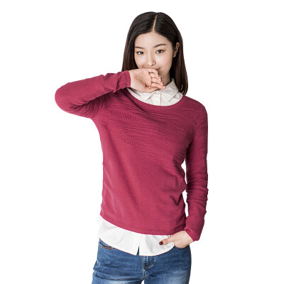 

INMAN long sleeves knitted sweater rose red  1863302258