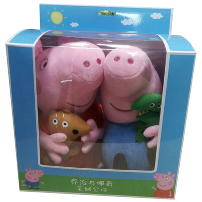 

Paige подлинной свиньи Peppa Pig Свинка Пеппа Джордж Pepe установлены две коробки мягкие игрушки (George Pepe 30см + 30см)