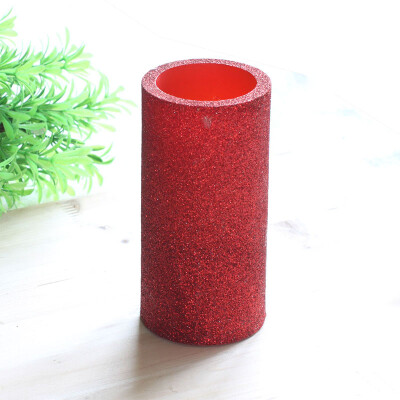 

DFL Led Pillar Candles with Timer Flickering Battery Operated Flameless Real Wax with Glitter PowderRed76X152 cm