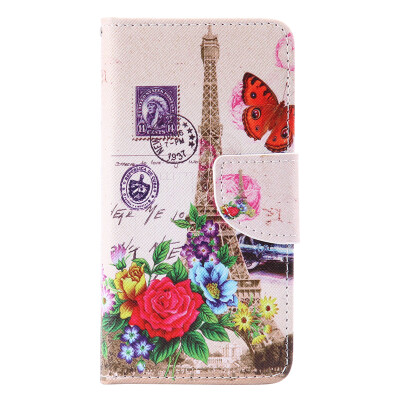 

Butterfly Tower Design PU Leather Flip Cover Wallet Card Holder Case for SAMSUNG A310 A32016