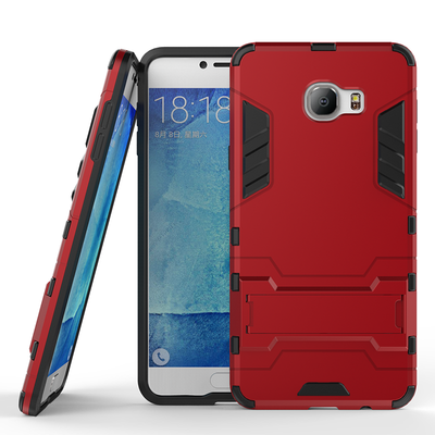 

Красный Slim Robot Armor Kickstand Ударопрочный жесткий корпус из прочной резины для SAMSUNG GALAXY C7