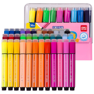 

Deli) 70655 large capacity seal washable color pen 36 color