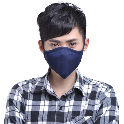 

Green breathable activated carbon PM2.5 anti-haze dust thin fashion breathable fine mask donated 3 electrostatic adsorption filter Navy