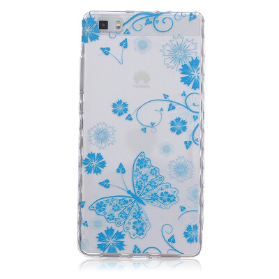 

Blue butterfly Pattern Soft Thin TPU Rubber Silicone Gel Case Cover for HUAWEI P8 Lite