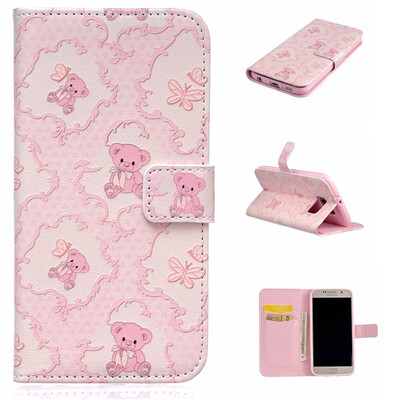 

Little bear Design PU Leather Flip Cover Wallet Card Holder Case for SAMSUNG GALAXY S6