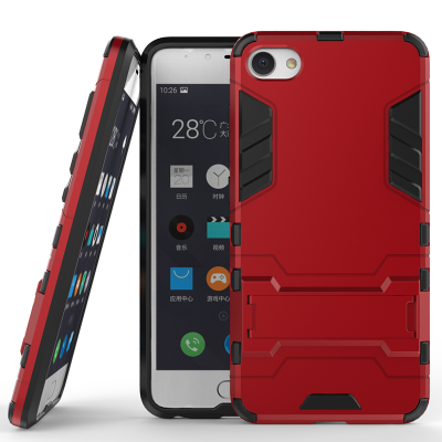 

Red Slim Robot Armor Kickstand Shockproof Hard Rugged Rubber Back Case For MEIZU U10