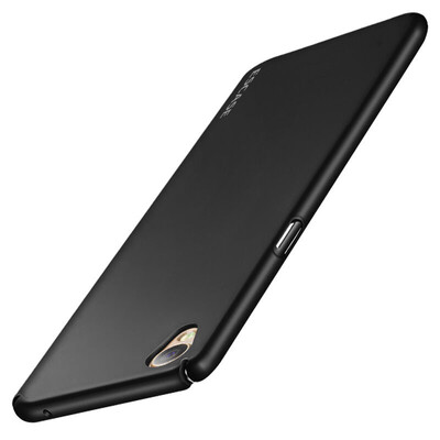 

ESCASE OPPO R9 mobile phone case R9 mobile phone sets OPPO phone case full package paint skin texture series hard shell skin feeling black