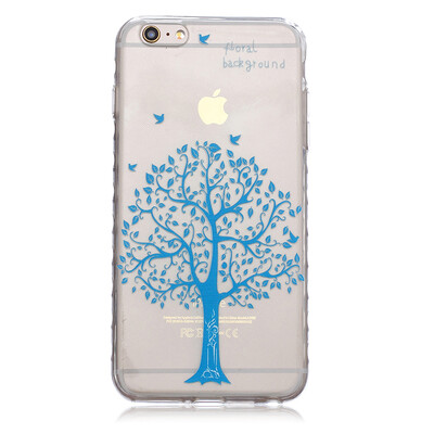 

Blue tree Pattern Soft Thin TPU Rubber Silicone Gel Case Cover for IPHONE 6 Plus6S Plus