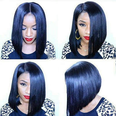 

130 Density Human Hair Full Lace Wigs Brazilian Virgin Human Hair Bob Wig For Black Women Straight Bob Cut Wigs