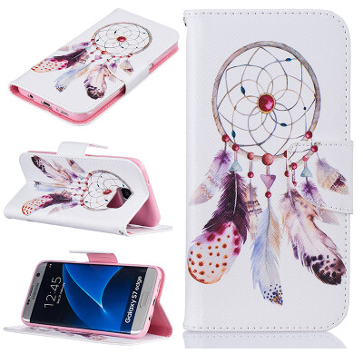 

Feather wind chimes Design PU Leather Flip Cover Wallet Card Holder Case for SAMSUNG GALAXY S7 Edge