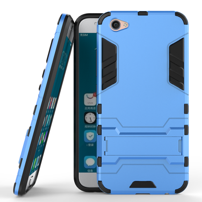 

Blue Slim Robot Armor Kickstand Shockproof Hard Rugged Rubber Back Case For VIVO X9