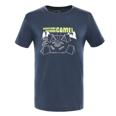 

Camel CAMEL outdoor T-shirt men&women round neck T thin short-sleeved T-shirt male A7S209193 iron gray blue XL